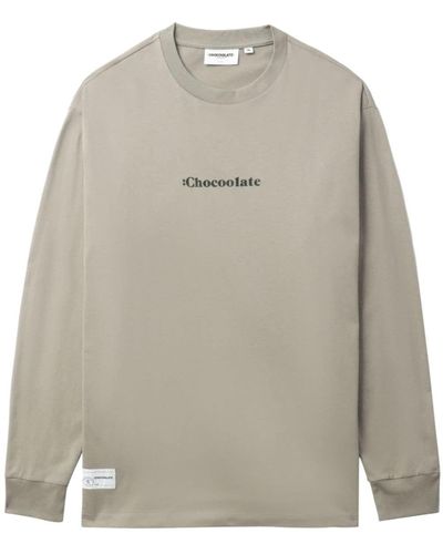 Chocoolate Sweatshirt mit Logo-Print - Grau