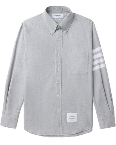 Thom Browne Flanell-Hemd mit Streifen - Weiß