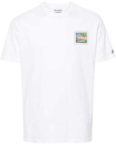 Mc2 Saint Barth Capri Postcard-print T-shirt - White