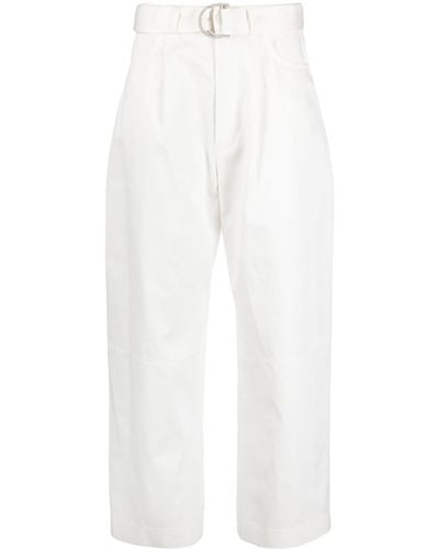 Nanushka Pantalon en coton Radia à taille haute - Blanc