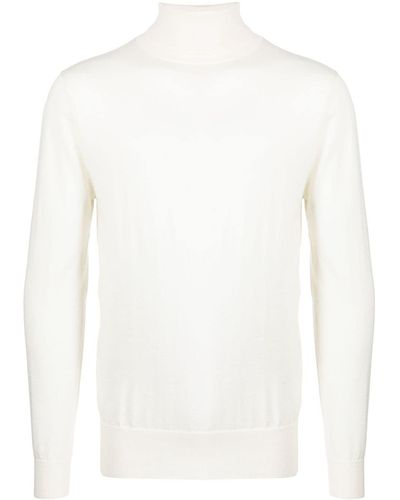N.Peal Cashmere Roll Neck Cashmere Sweatshirt - White