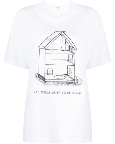 Bode T-shirt Met Print - Wit