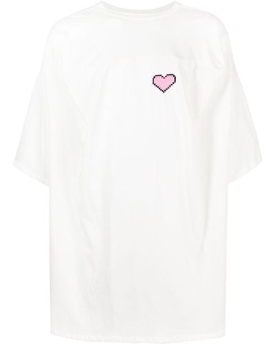 Natasha Zinko Camiseta Pixel Heart - Blanco