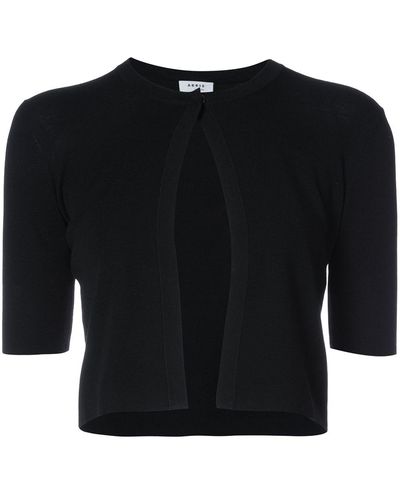 Akris Punto Cropped-Cardigan mit kurzem Arm - Schwarz