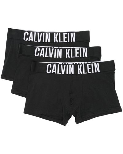 Calvin Klein Jacquard-logo Boxers (set Of Three) - Black