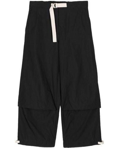 Jil Sander Drawstring cropped trousers - Negro