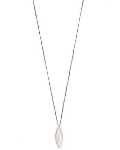 Saint Laurent Collier à pendentif ovale - Métallisé