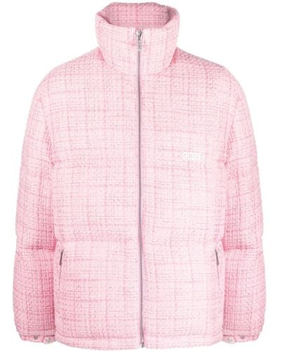 Gcds Quilted Tweed Padded Jacket - Pink