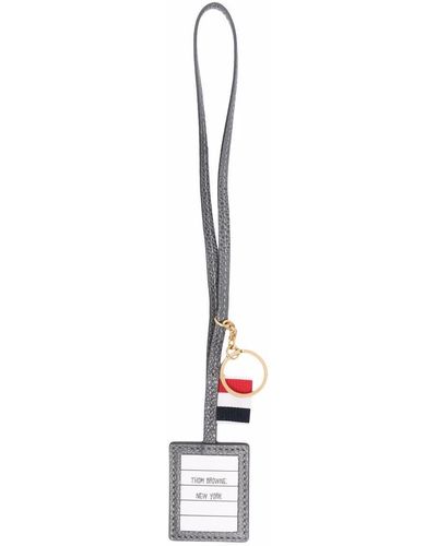 Thom Browne Schlüsselanhänger mit Logo-Streifen - Weiß