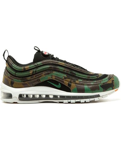 Nike Air Max 97 Faux Leather And Canvas Sneakers - Green