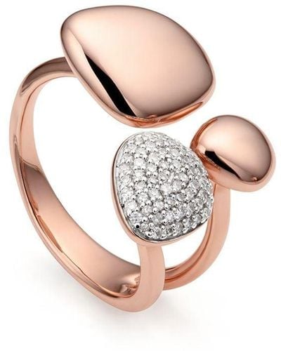 Monica Vinader Nura Pebble Cluster Diamond Ring - Pink