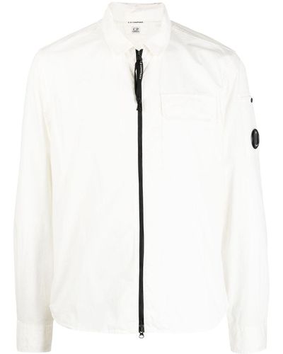 C.P. Company Giacca-camicia con applicazione - Bianco