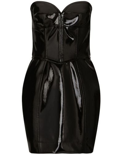 Dolce & Gabbana High-shine Structured Minidress - Black