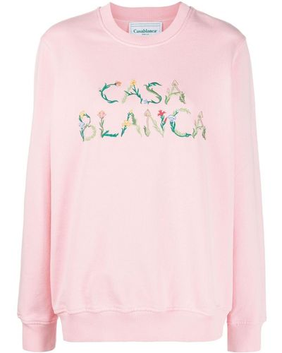 Casablancabrand Logo-print Long-sleeve Sweatshirt - Pink
