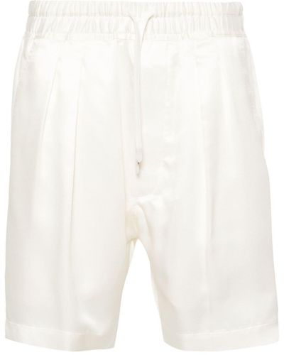 Tom Ford Pleated Silk Shorts - White