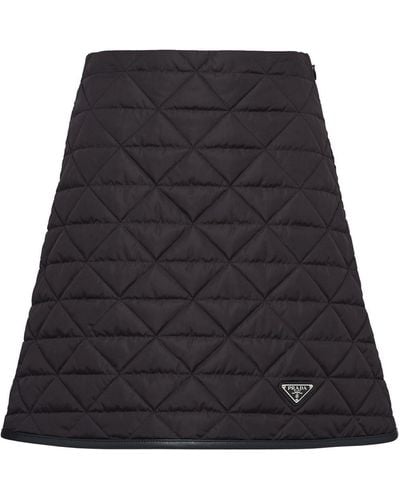 Prada Re-nylon Triangle-logo Miniskirt - Black
