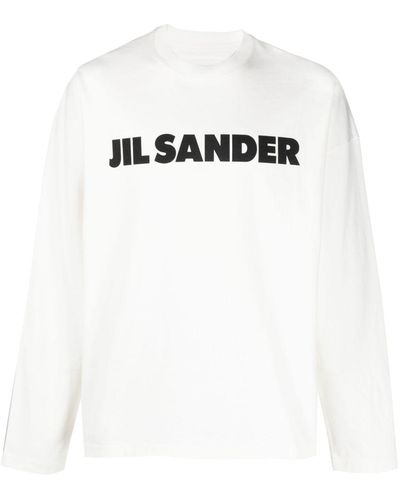 Jil Sander Sweatshirt mit Logo-Print - Weiß