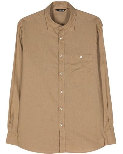 7 For All Mankind Classic-collar Long-sleeve Shirt - Natural
