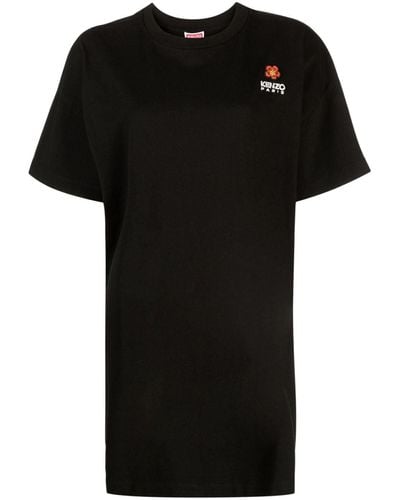 KENZO T-shirt Met Bloemenprint - Zwart