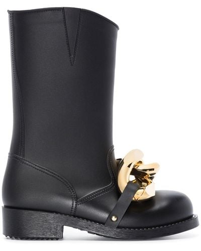 JW Anderson Hight Chain Rubber Boots - Black