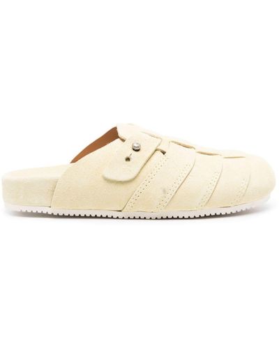 Buttero Sandalias tipo zuecos con panel tejido - Blanco