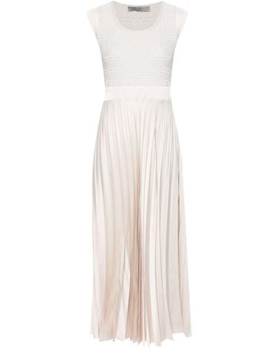D.exterior Sequined Plissé-skirt Dress - White