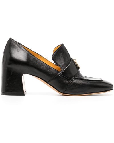 Madison Maison Lock 70mm Leather Court Shoes - Black