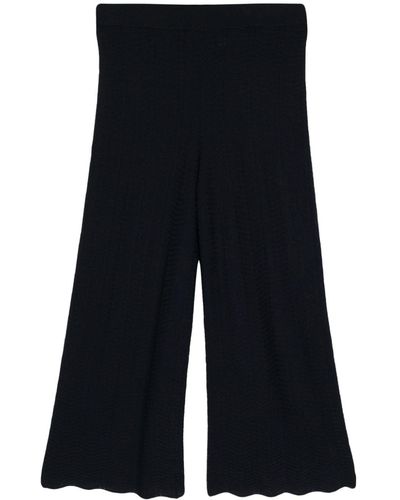 N.Peal Cashmere Wave Stitch Trousers - Blue