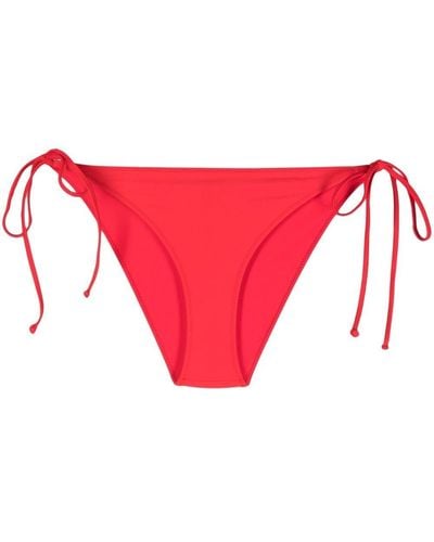 Ganni Bas de bikini à détails noués - Rouge