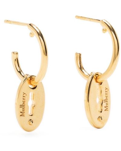 Mulberry Padlock Hoop Earrings - Gold