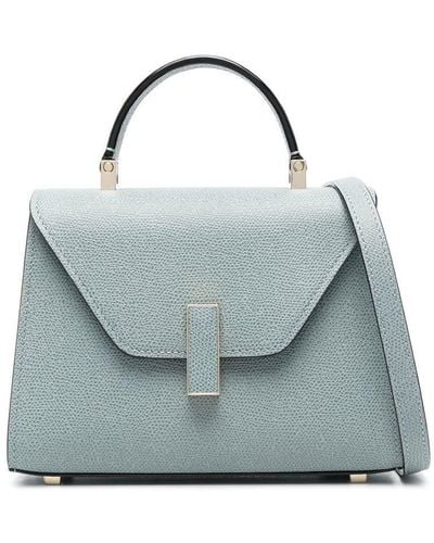 Valextra Small Leather Tote Bag - Blue