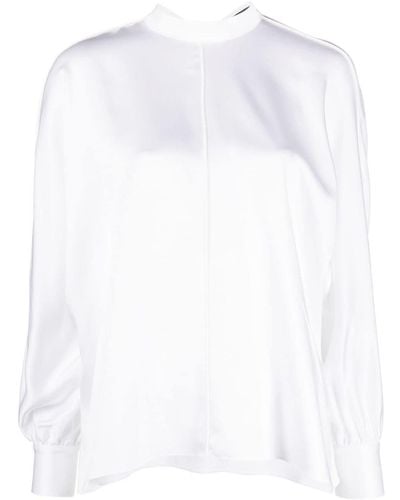 Styland Pussy Bow Satin Blouse - White