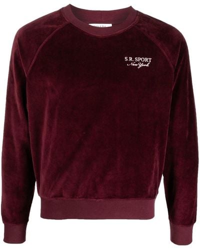 Sporty & Rich Logo-embroidered Long-sleeve Sweatshirt - Purple
