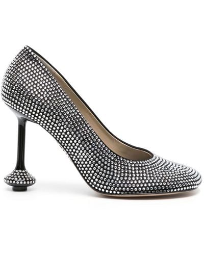 Loewe Pumps Toy con strass 90mm - Metallizzato