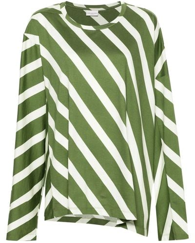 Dries Van Noten T-shirt a righe - Verde