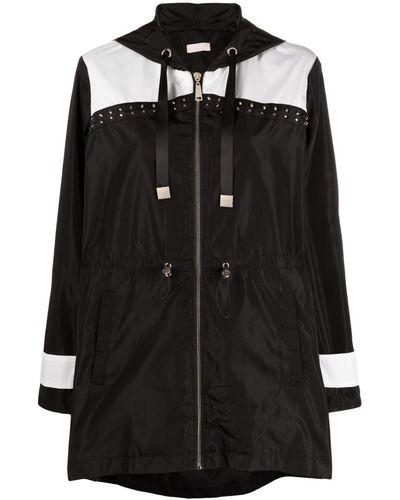 Liu Jo Stud-embellished Hooded Jacket - Black