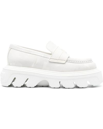Casadei Generation C Leather Loafers - White