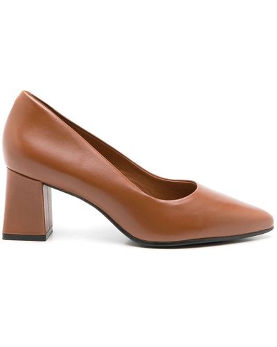 Sarah Chofakian Francesca Pointed-toe 75mm Leather Mules - Brown