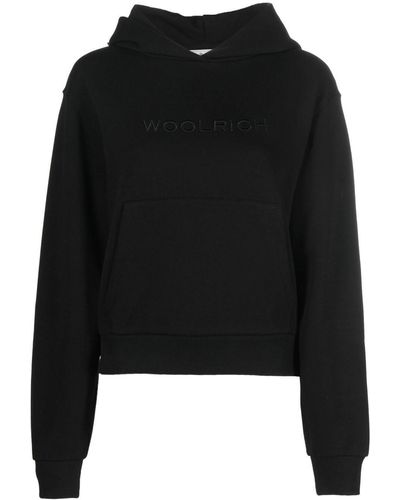 Woolrich Embroidered-logo Hoodie - Black