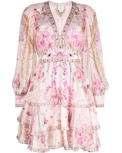 Camilla Fresco Fairytale-print Silk Dress - Pink