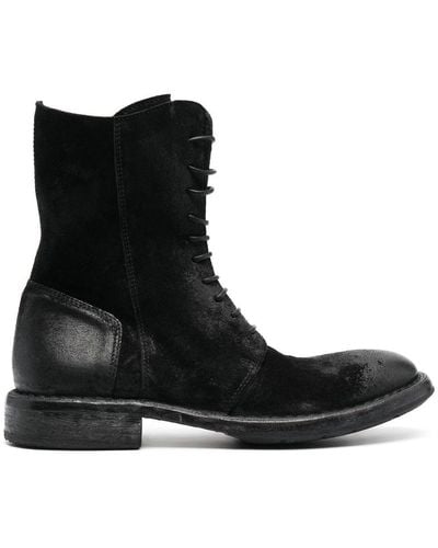 Moma Polacco Worn-effect Leather Boots - Black