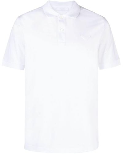 Prada Poloshirt mit Triangel-Logo - Weiß