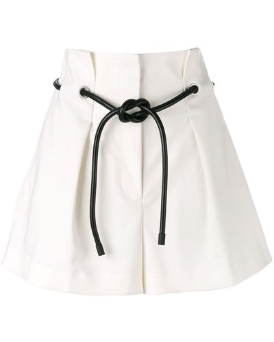 3.1 Phillip Lim Paperbag-waist Mini Shorts - White