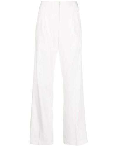 Christopher Esber Pantalon droit à design plissé - Blanc