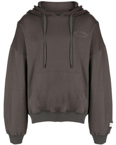 Mostly Heard Rarely Seen Cable-knit Cotton Hoodie - Grey