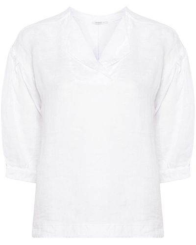 Transit Three-quarter sleeves linen blouse - Blanc