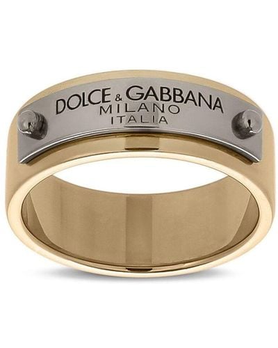 Dolce & Gabbana Anello con targhetta Dolce&Gabbana - Metallizzato