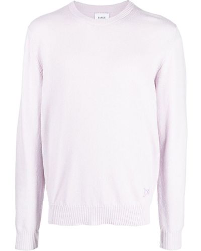 Barrie Crew Neck Cashmere Sweater - White