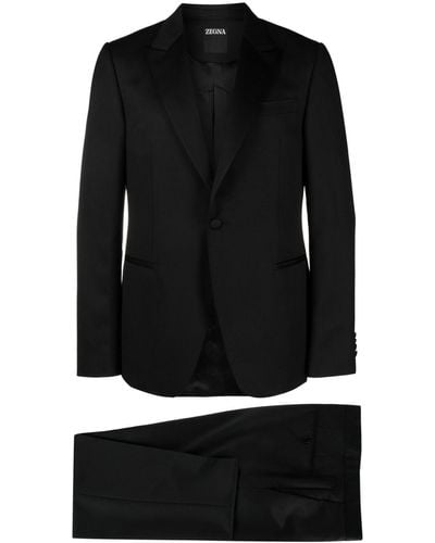 Zegna ツーピース シングルスーツ - ブラック