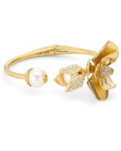 Jimmy Choo Petal Logo-plaque Cuff - Metallic